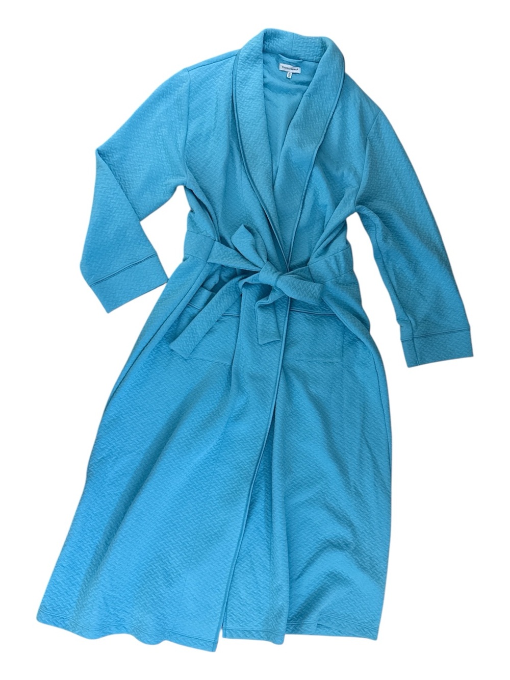 Cuddledown Women’s Pima Cotton Blend Quilted Robe | Bright Blue | XL
